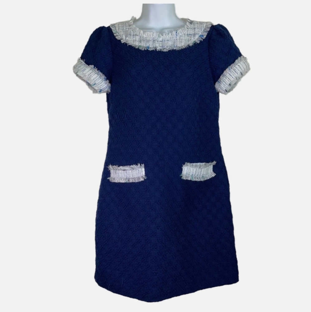 🆕STS Sail to Sable Navy Blue Tweed Dress Womens Size 12 - MSRP $268